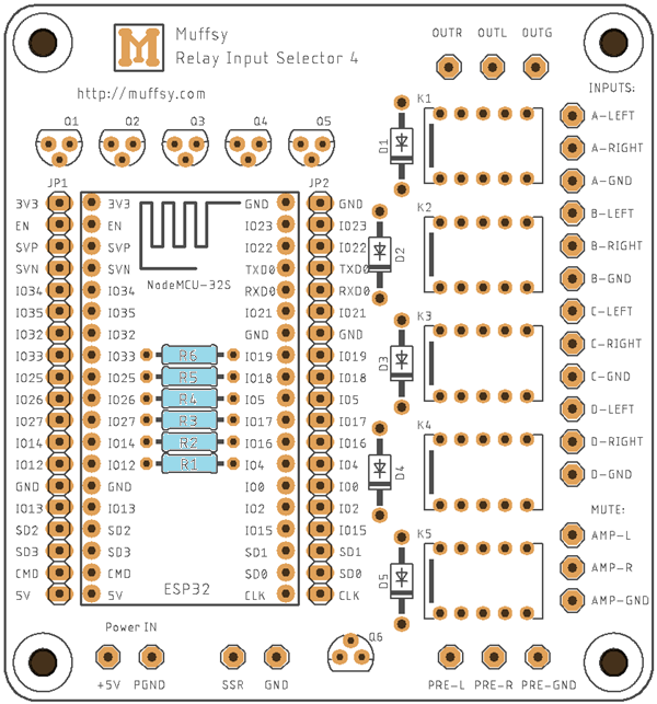 Muffsy Relay Input Selector - Resistors